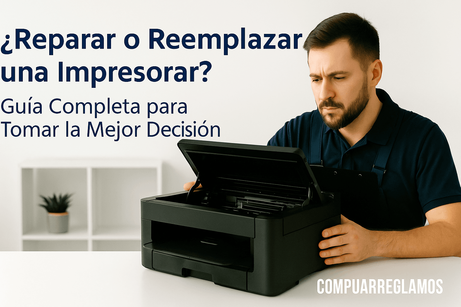 Técnico evaluando impresora Epson en Bogotá para decidir entre reparación o reemplazo