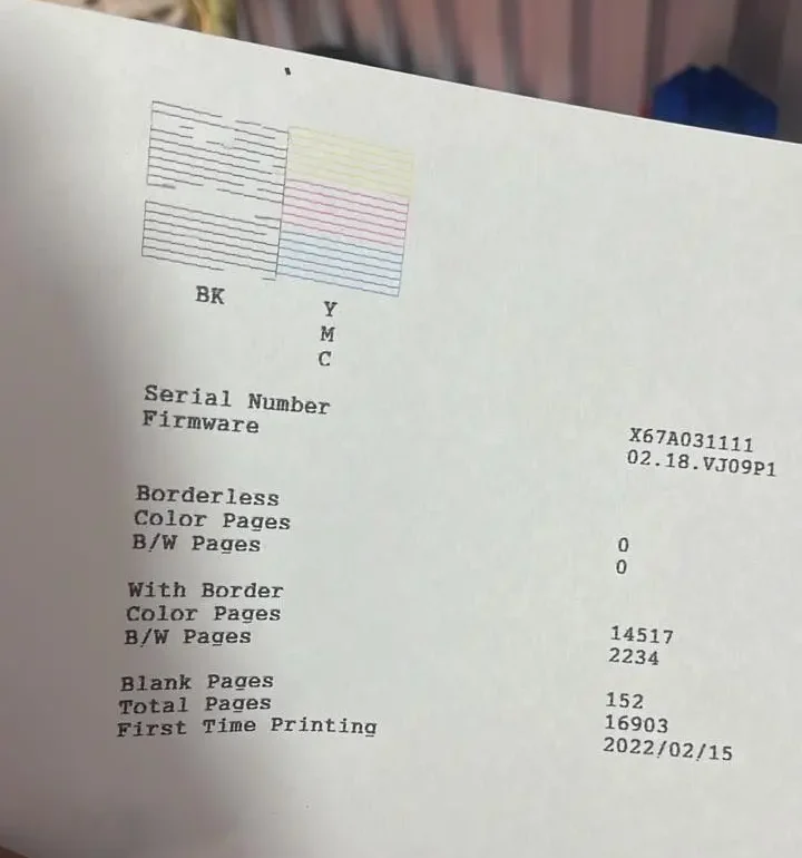 Test de inyectores Epson con rayas blancas solución técnica en Bogotá